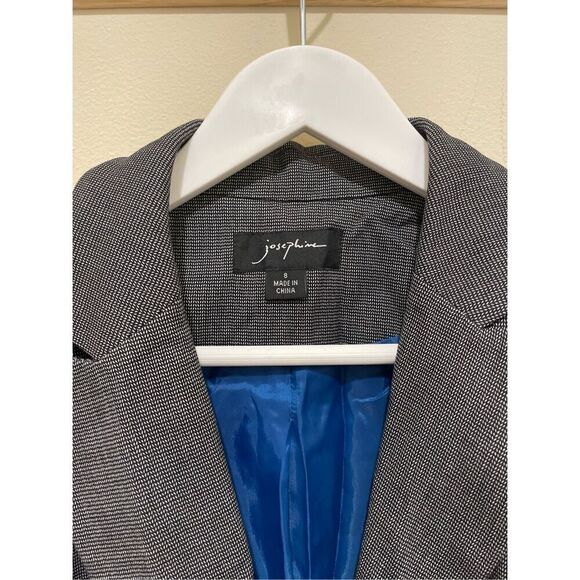 Vintage Josephine plaid grey women’s button blazer suit jacket size 8 - Picture 4 of 10